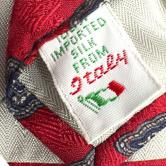 X'andrini 100% Silk Dress Tie Made in USA Geometric Medallion Print 60" 3.5" - Picture 7 of 11